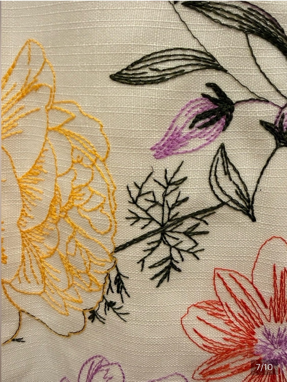 Tahari ASL White Mini dress with Pink & Yellow Floral Embroidery - Picture 7 of 10